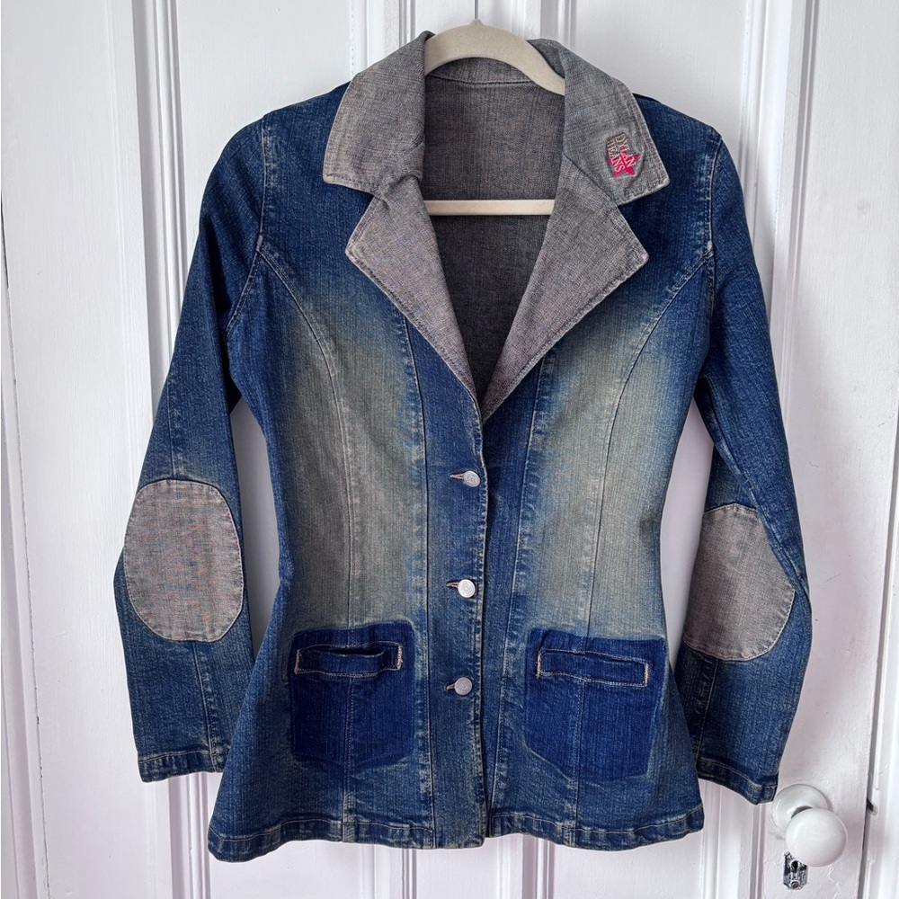 Women’s Vintage Dylan Jeans Button Front Blazer Style Jean Jacket Size Small